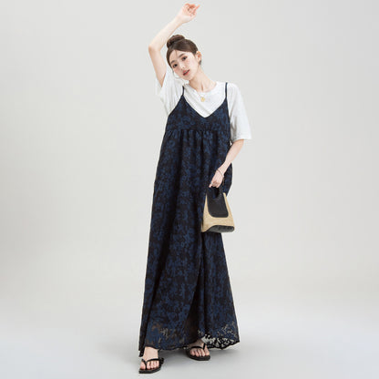 【ワンピース】フレンチ風 ブルー花柄 レディース 夏新作 Vネック Aライン ロング丈 体型カバー ゆったり リゾート 海 ビーチ 旅行 人気 トレンド 夏 ノースリーブワンピース
【SHシリーズ】