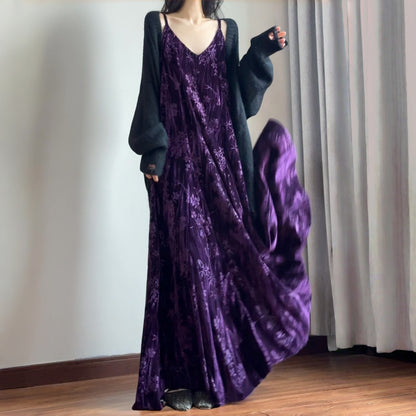 【ワンピース】気質よい 高品質 Vネック ストラップドレス【SHシリーズ】