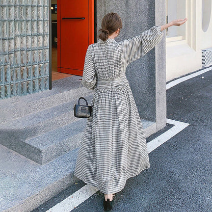 【ワンピース】フレンチ ヴィンテージ  ワンピース｜長袖 ウエストマーク 着痩せ 大幅フレア ロング丈 映えドレス【SHシリーズ】