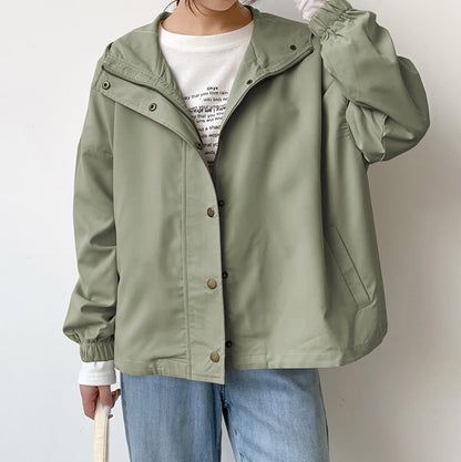 【24AW】【アウター】6color シンプル ルーズ 無地 レジャー ジャケット