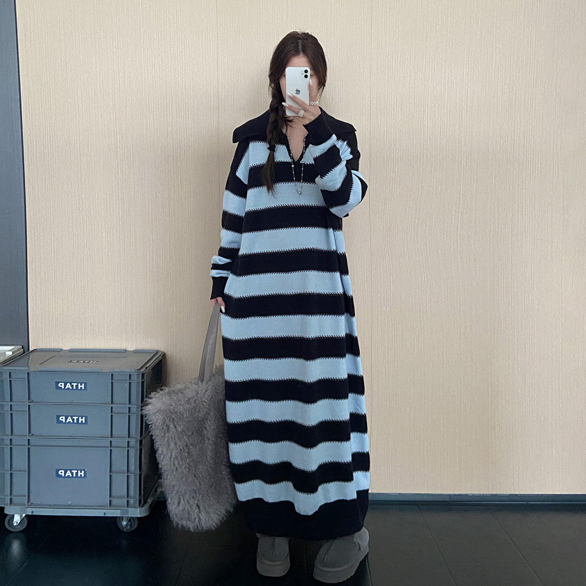 【ワンピース】体型カバーニットワンピース レディース 秋冬新作 大きいサイズ ミディ丈 ストレートシルエット【JZシリーズ】