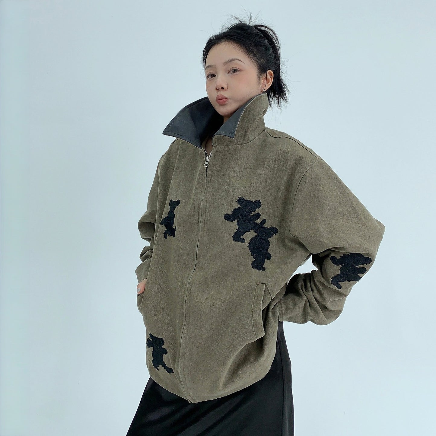 【アウター】春 秋 冬 アメリカン風 ヴィンテージ加工 刺繍 ワークジャケット 【FCシリーズ】