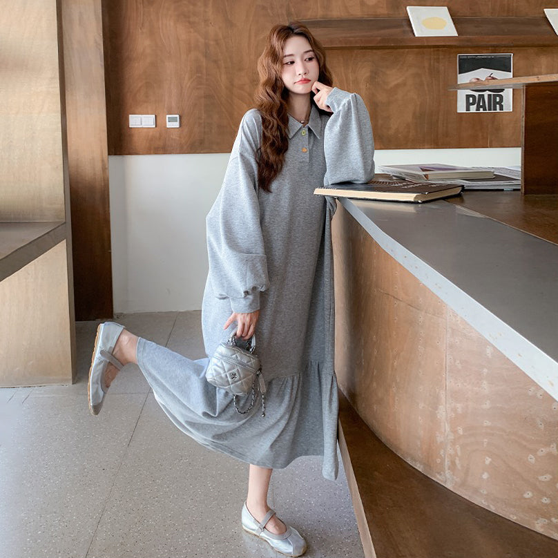 【ワンピース】韓国風 カジュアル スウェットワンピース レディース 長袖ワンピース 流行 爆款 着回し抜群 上品【JZシリーズ】