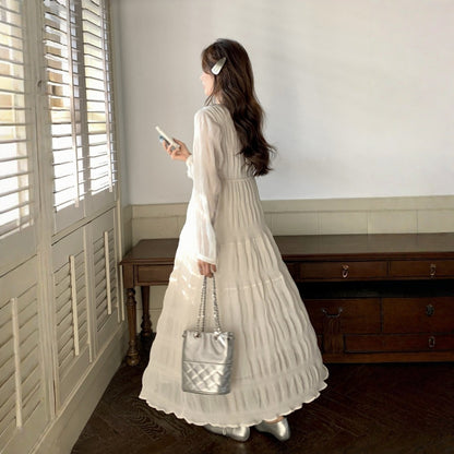 【ワンピース】高級感 合わせやすい スウィート 肌触りいい 長袖ワンピース【JZシリーズ】