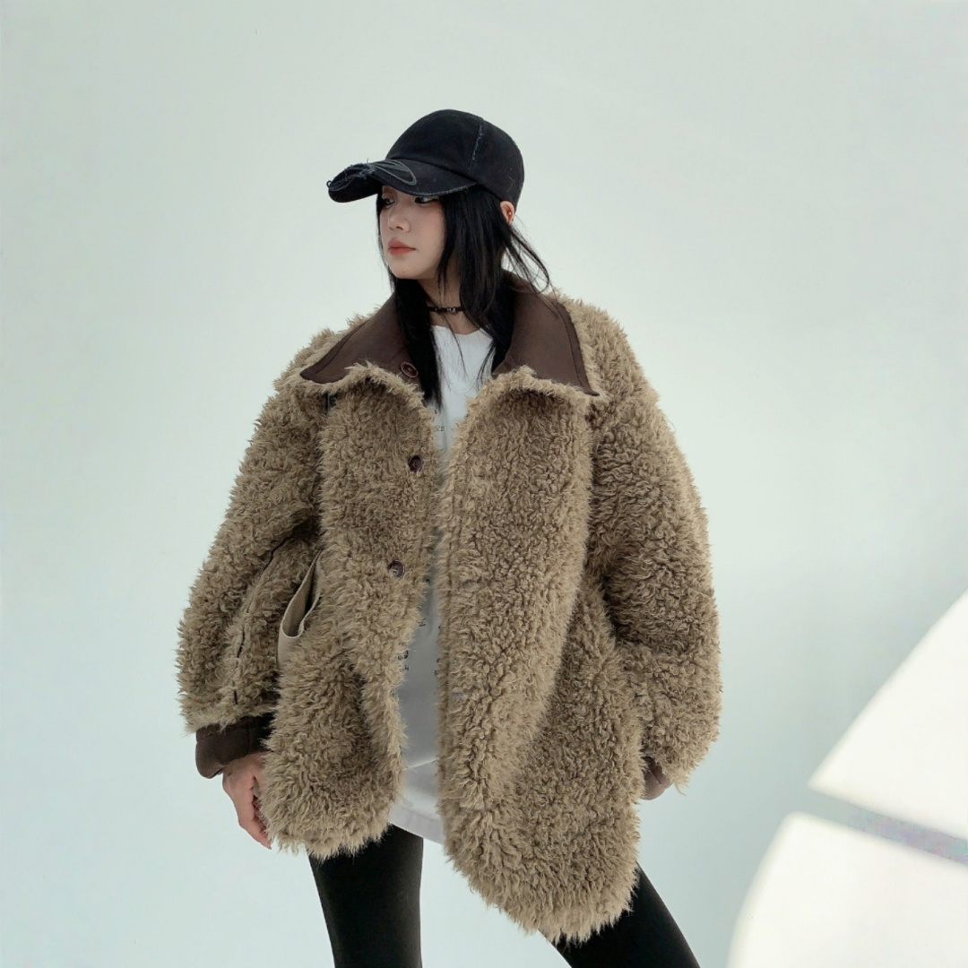 【アウター】春 秋 冬 ムートン調 リバーシブル仕様 ボア 保温 ヴィンテージ風 ジャケット 【FCシリーズ】