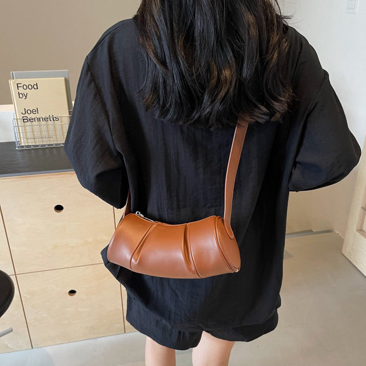 4色展開【バッグ】今季トレンドのヴィンテージブラウン ショルダーバッグ 2025新作 斜め掛け＆バゲット型