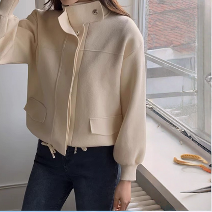 【アウター】春 秋 冬 レトロ エレガント ダブルポケット ニット カーディガン ジャケット 【JZシリーズ】