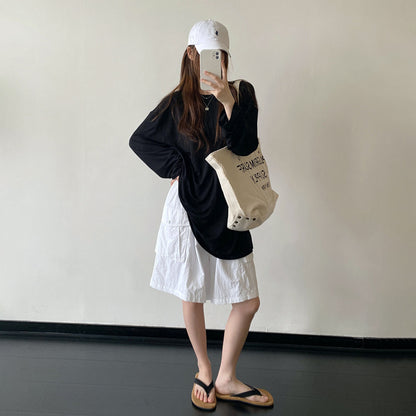 【トップス】リヨセル100％冷感ロンT レディース ゆったり クルーネック 長袖 UV対策 春夏Tシャツ【FCシリーズ】