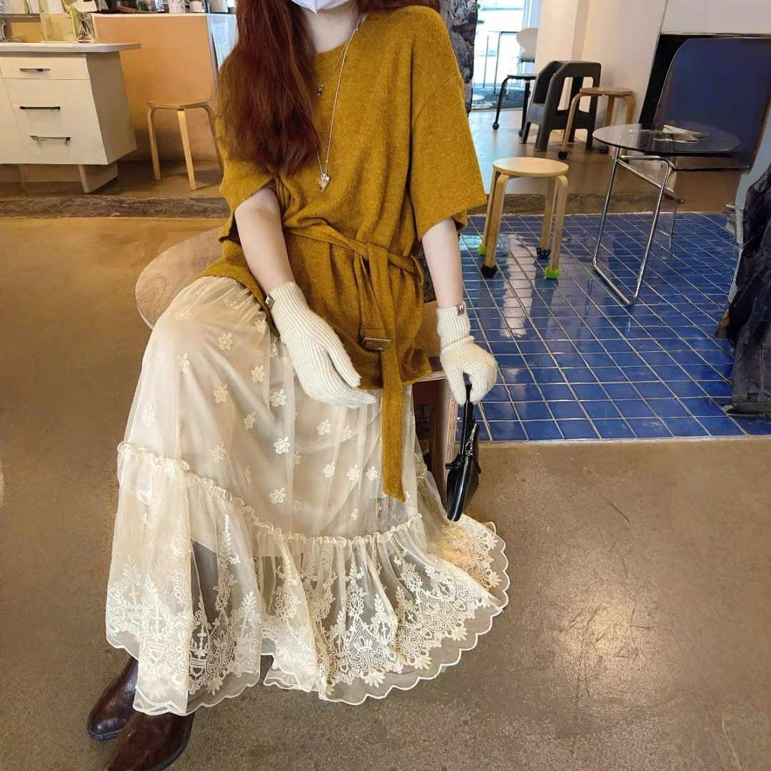 【60%OFF⭐️早い者勝ち】【ボトムス】チュール レース おしゃれ 落ち感 フェミニン スカート【SHシリーズ】