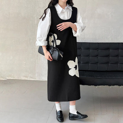 【ワンピース】春秋冬 気質よい ゆったり プリント 合わせやすい ノースリーブワンピース【SNシリーズ】