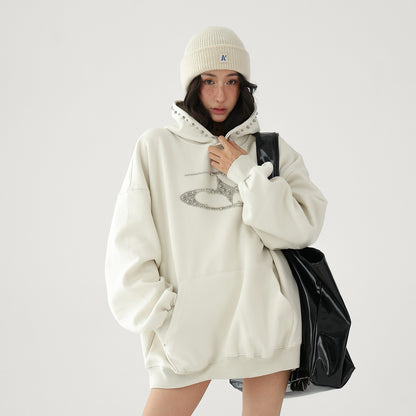 【トップス】✨上品に輝く ゆるめ×抜け感フーディー レディース パーカー【FCシリーズ】