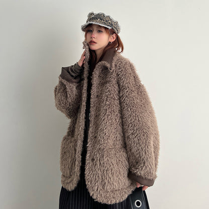 【アウター】秋冬新作 アメリカン風 デザイン感 ゆったり ショート丈両面着用  リバーシブルコート レディース【FCシリーズ】【15～20日内発送】