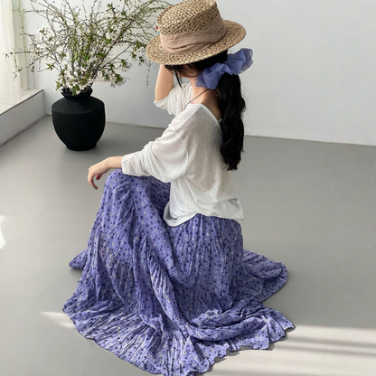 【ボトムス】モネガーデン風 小花柄 ナチュラル フレッシュ スカート 【SHシリーズ】