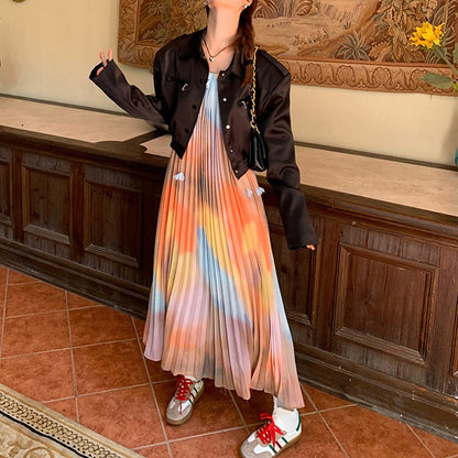 【ワンピース】海辺リゾート 夏 ゆったり ノースリーブワンピース【SHシリーズ】