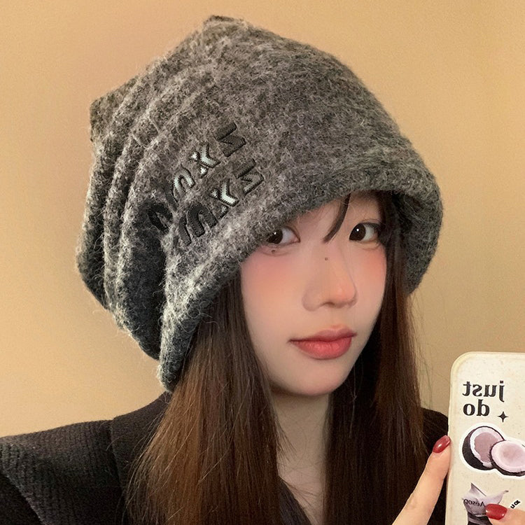 【グッズ】ふんわり ルーズビーニー 秋冬 大きめ頭囲 防寒 小顔効果