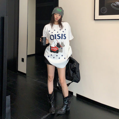【トップス】カートゥーンプリント 半袖Tシャツ レディース リラックス感 カジュアル ストリート系【FCシリーズ】