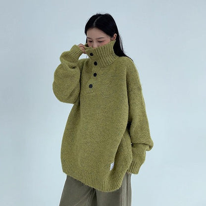 【トップス】春秋冬 厚手 ルーズフィット タートルセーター 暖か ニット レディース【FCシリーズ】