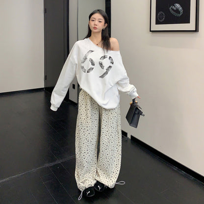 【ボトムス】ヴィンテージ ベーシック ルーズシルエット ストレート ワイドパンツ【FCシリーズ】