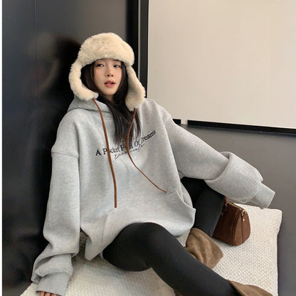 【トップス】リラックス感 刺繍 厚手 フード付き パーカー【FCシリーズ】