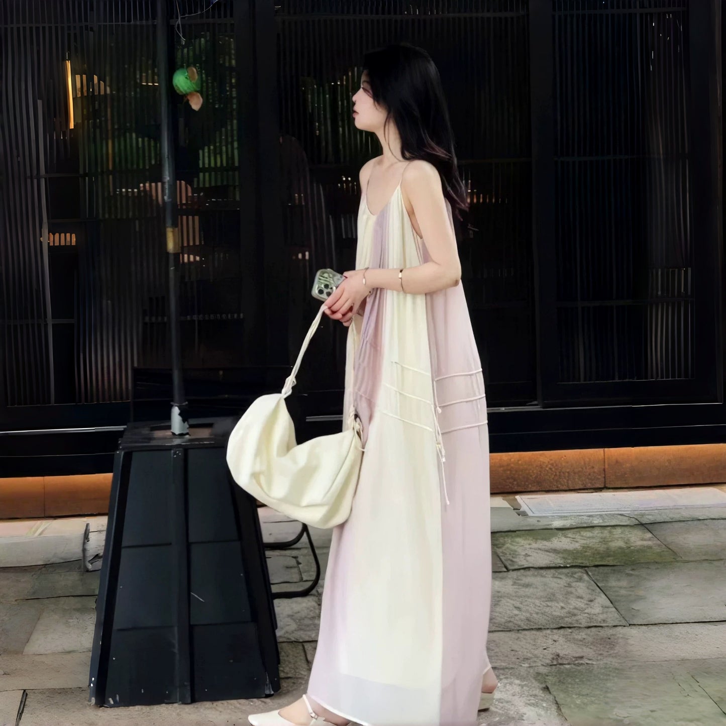 【ワンピース】フレンチ フレンチ 着痩せ 海辺 リゾート タンクトップ  ワンピース【JZシリーズ】