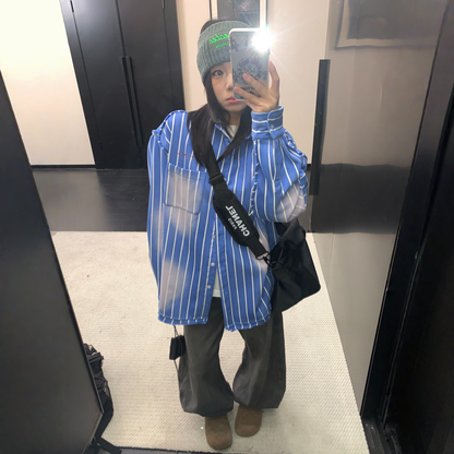 【アウター】ヴィンテージ加工 ストライプ ジャケット アウター 【FCシリーズ】