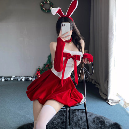 【クリスマス】セクシー うさぎコスチューム チューブトップワンピース 純欲系 コスプレ 衣装