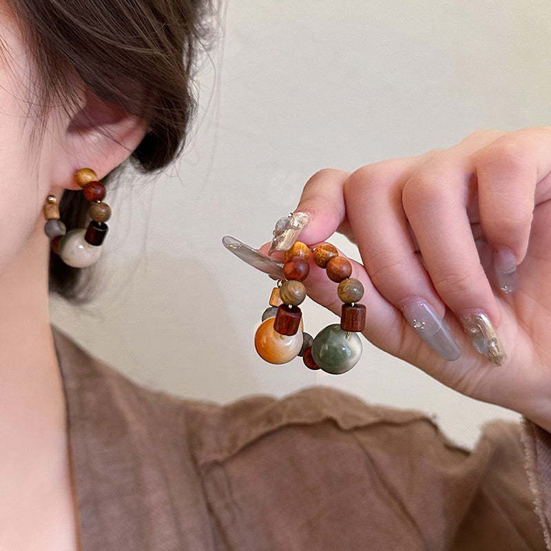 【🎁 B2G1｜先行スタート！】【グッズ】新中華風ヴィンテージ ピアス 上品で個性的なフープデザイン