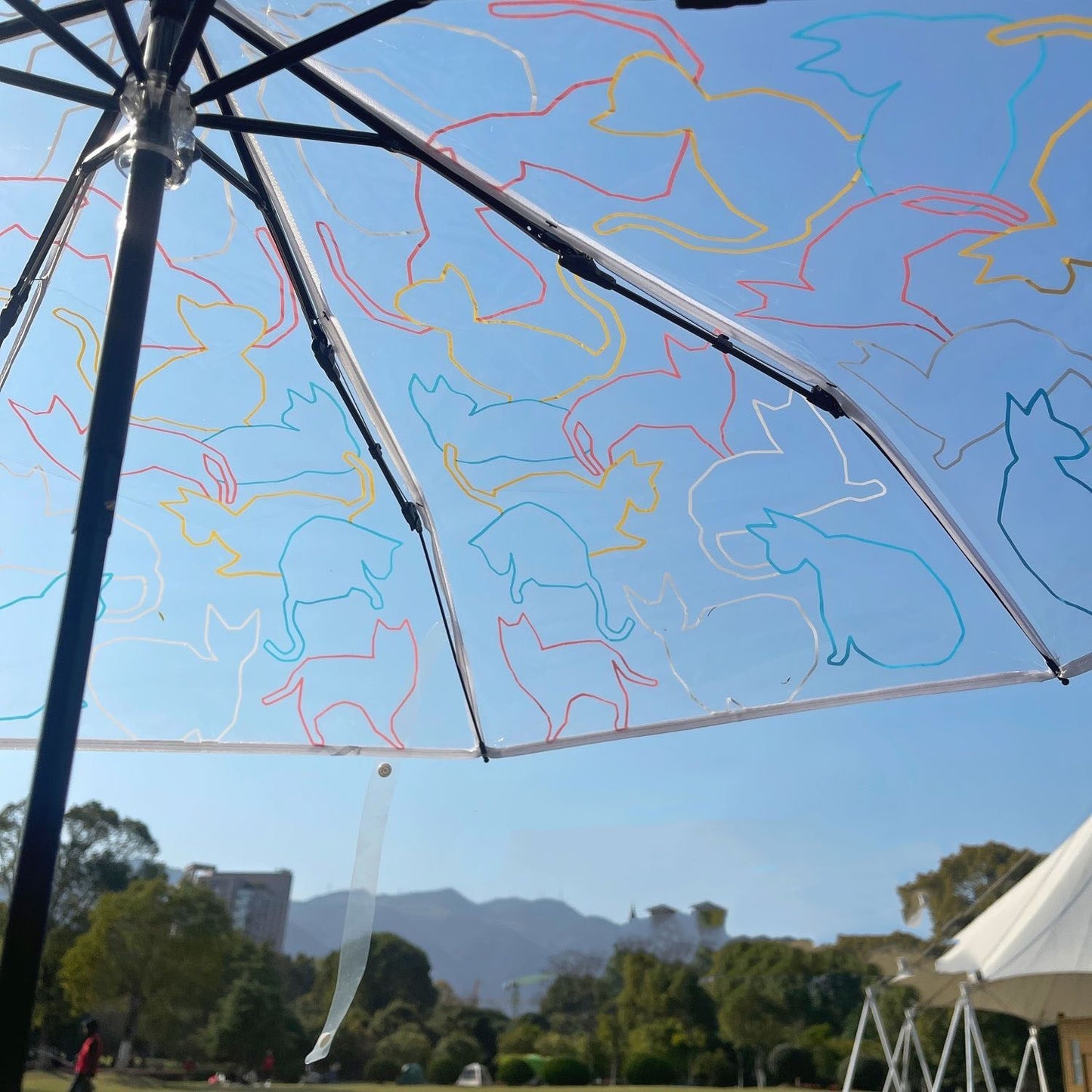 【グッズ】透明猫柄＆肉球プリント 癒し系かわいいキャラクター傘【SHシリーズ】