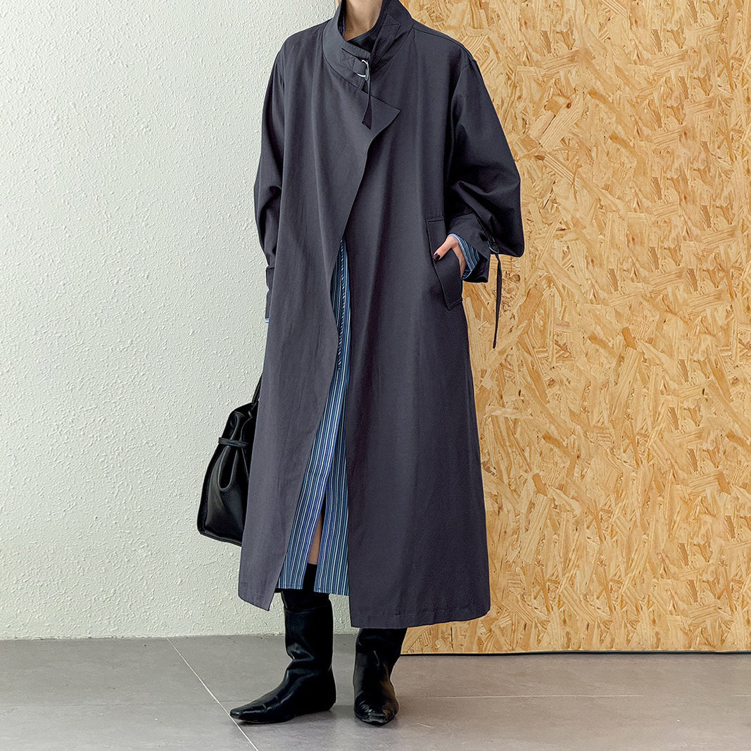 【アウター】春 秋 デザイン風 ゆる感のある ロング丈 トレンチコート 【JZシリーズ】