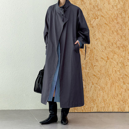 【アウター】春 秋 デザイン風 ゆる感のある ロング丈 トレンチコート 【JZシリーズ】