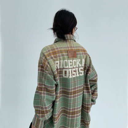 【トップス】春 秋 冬 アメリカン グラデーション チェック柄 シャツ 【FCシリーズ】