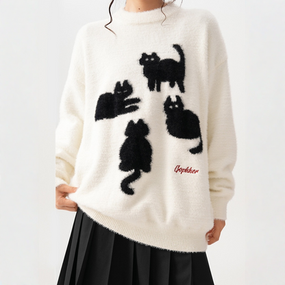 【トップス】春 秋 冬 モヘア 厚手 ニットプルオーバー ヘビーウェイト セーター 【FCシリーズ】