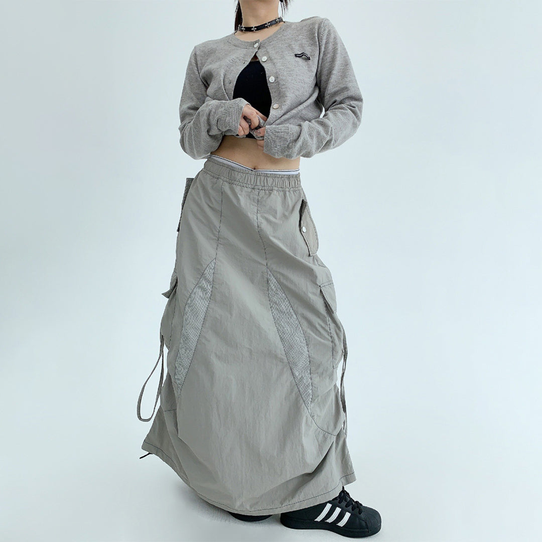 【24AW】【10～15日内発送】【ボトムス】カジュアル レトロ oversize 高級感 傘のスカート【FCシリーズ】