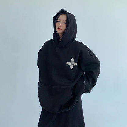 【トップス】春秋冬 アメカジ ヴィンテージ 刺繍ワッペン パーカー 裏起毛 スウェット【FCシリーズ】