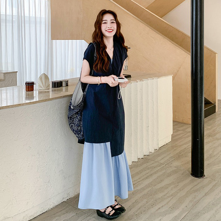 2点セット！【セットアップ】夏人気 清涼感 アート風コーデ キャミ