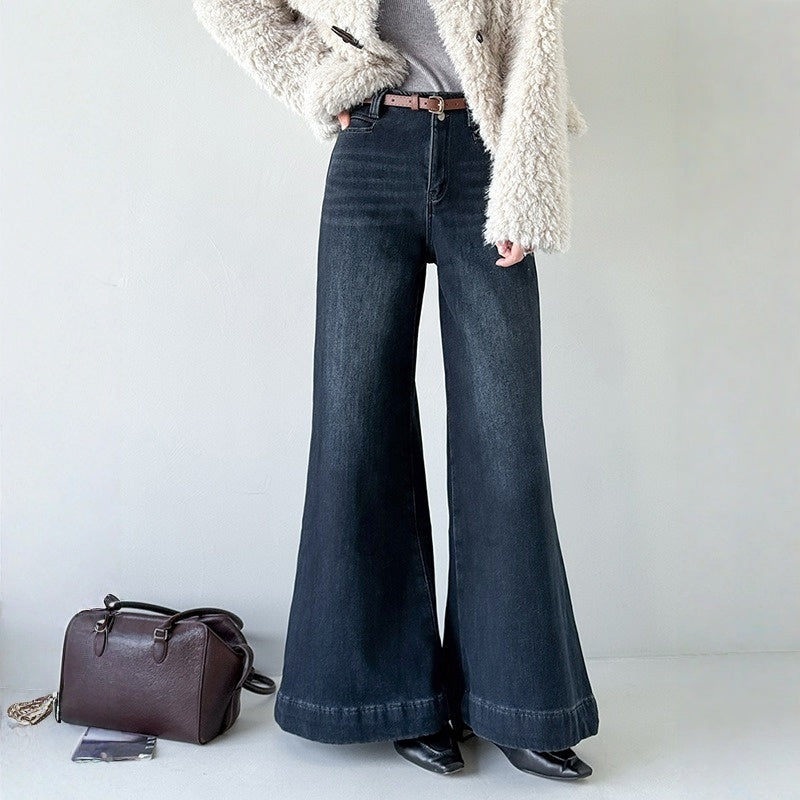 【ボトムス】春 秋 冬 裏起毛 ルーズ カジュアル ワイドパンツ 【SNシリーズ】