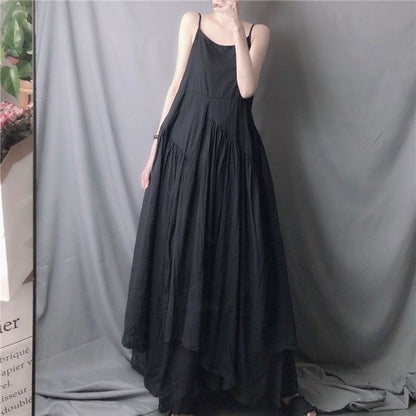 【ワンピース】夏新作 ナチュラル 不規則ヘム ホワイトノースリーブワンピース