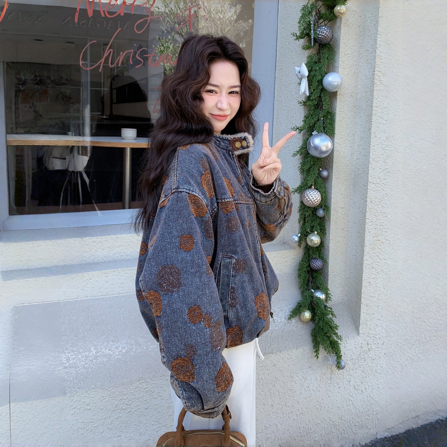 【アウター】ファッション レトロ 花柄 若見え ジャケット【SHシリーズ】