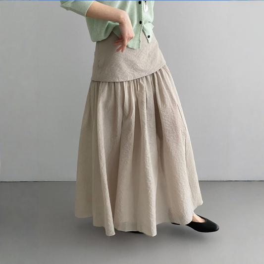 【ボトムス】フレンチティータイム風 落ち感のある上品な レイヤード風 ハイウエスト スカート 【JZシリーズ】