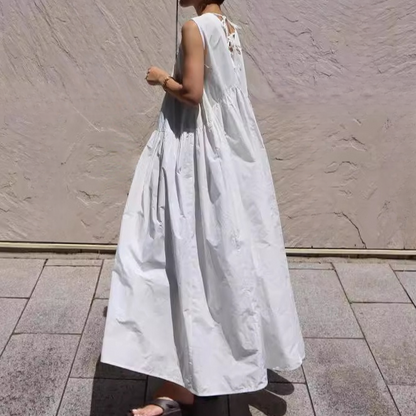 【ワンピース】夏 フランス風 ロマンチック 体型カバー ロング ノースリーブ ワンピース 【JZシリーズ】