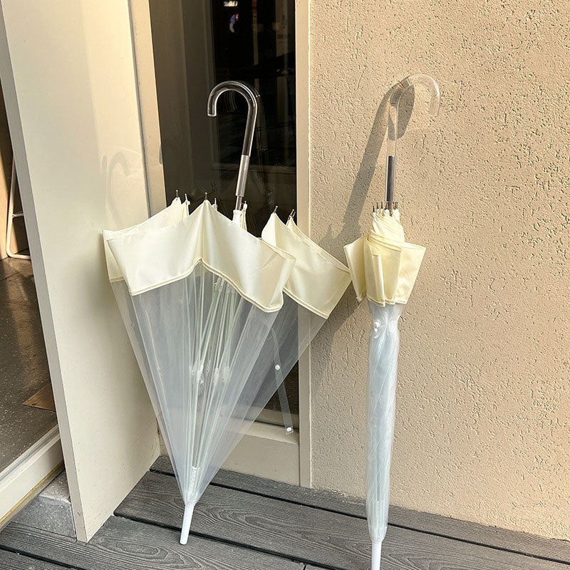 【グッズ】韓国デザインのインス風 透明ビニール傘 ワンタッチ自動開閉