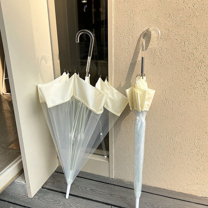 【グッズ】韓国デザインのインス風 透明ビニール傘 ワンタッチ自動開閉