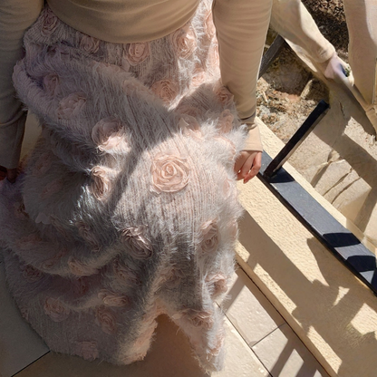 【ワンピース】春 秋 冬 花柄刺繍 細見え インナー 長袖 ワンピース  【JZシリーズ】