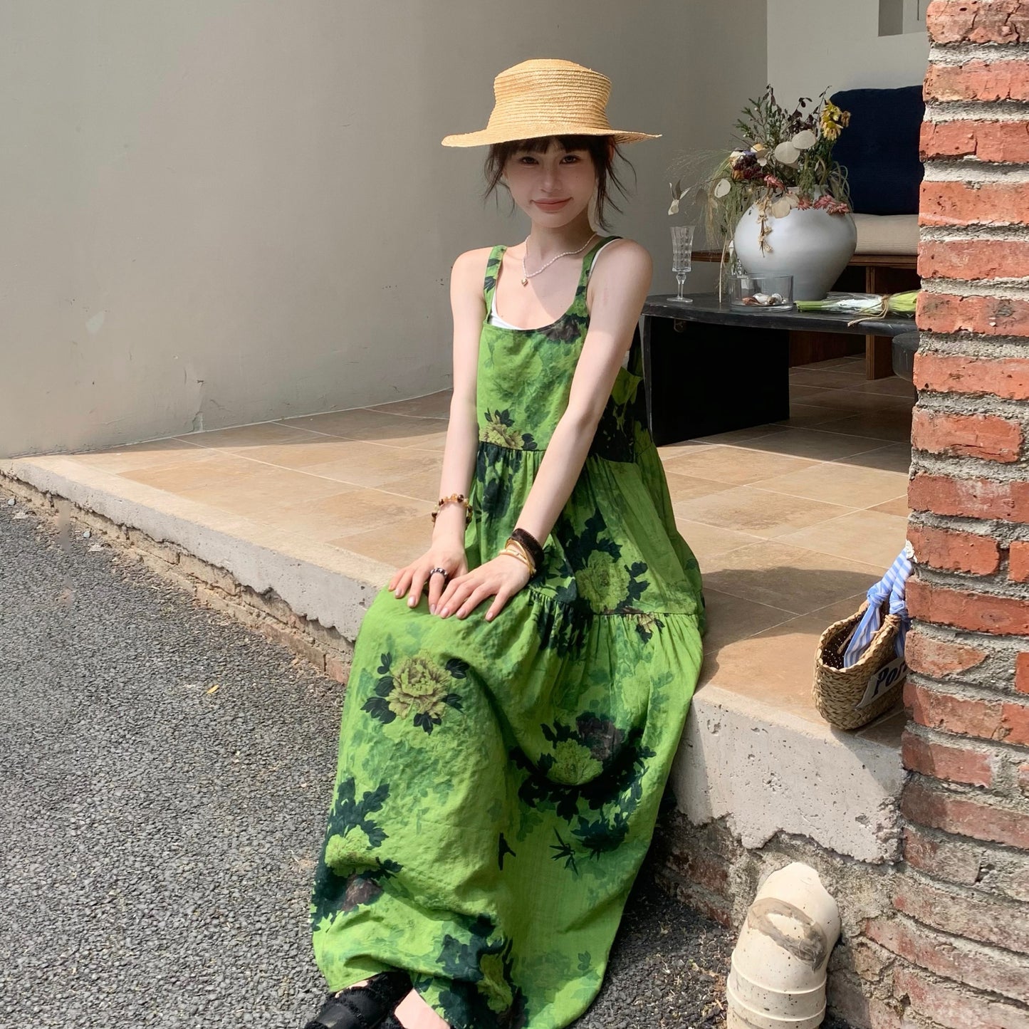 【ワンピース】夏新作 高見え ゆったり カジュアル ノースリーブワンピース【SHシリーズ】