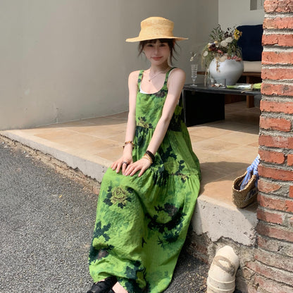 【ワンピース】夏新作 高見え ゆったり カジュアル ノースリーブワンピース【SHシリーズ】