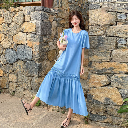 【ワンピース】クールエレガンス 高級感 背中開き 小技 半袖ワンピース 夏【JZシリーズ】