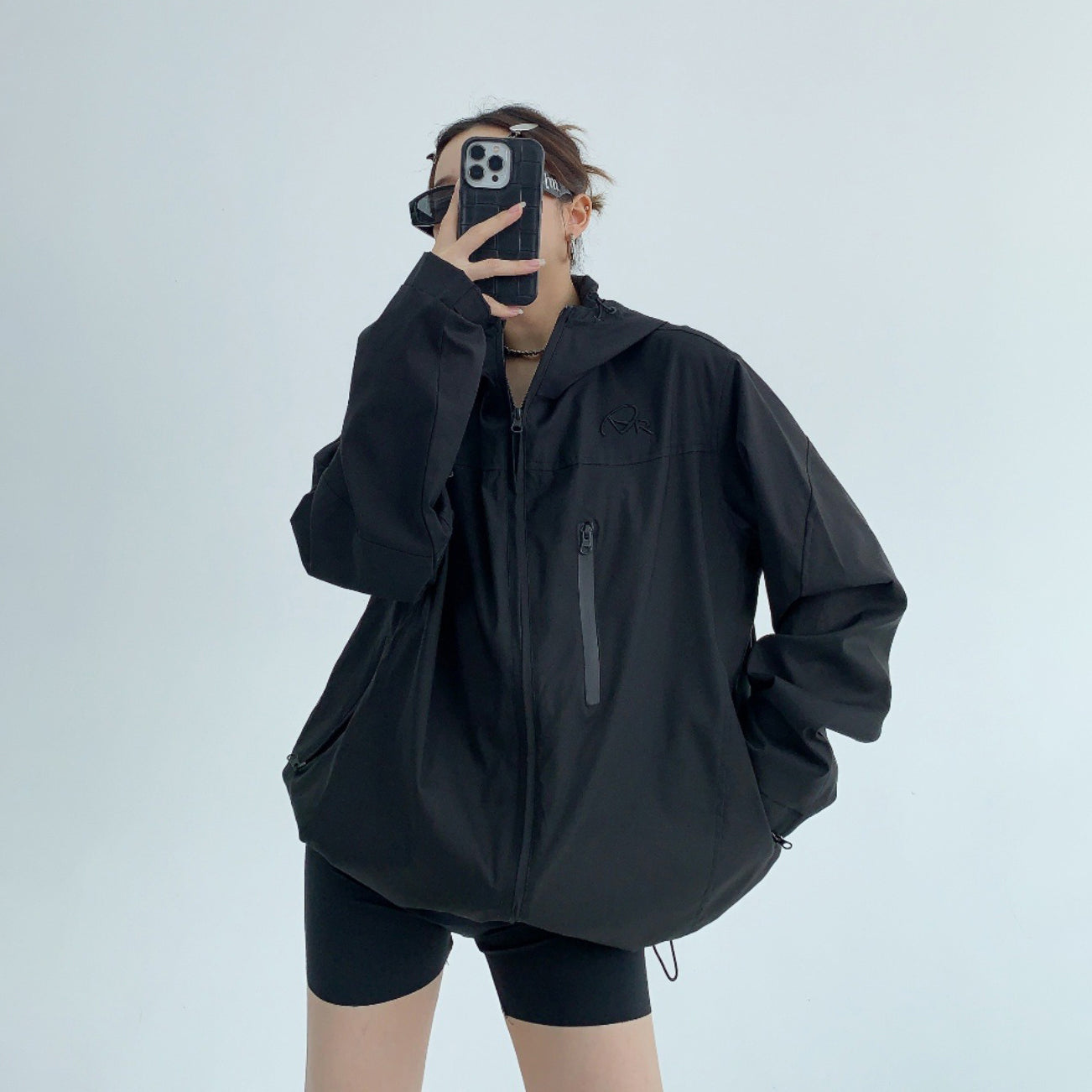 [外套] 美式春秋高級薄款寬鬆刺繡連帽外套【FC系列】