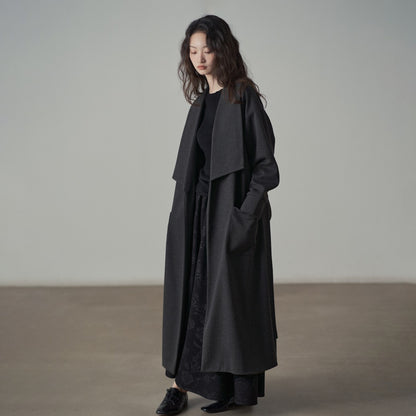 【アウター】新作 大きめラペル ゆったり ロング丈 長袖 コート トレンチコート レディース【JZシリーズ】