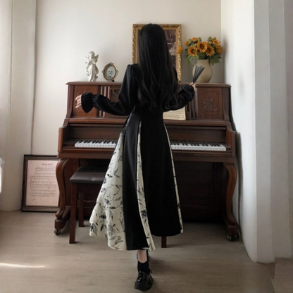 【ワンピース】春 秋 冬 モダンチャイナ 長袖 ワンピース 【AHシリーズ】