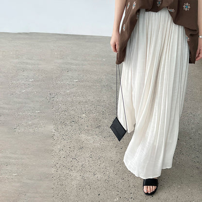 ベルト付き！【ボトムス】夏新作 リゾート感たっぷり 柔らか素材 無地 Aライン フレアスカート 【SNシリーズ】